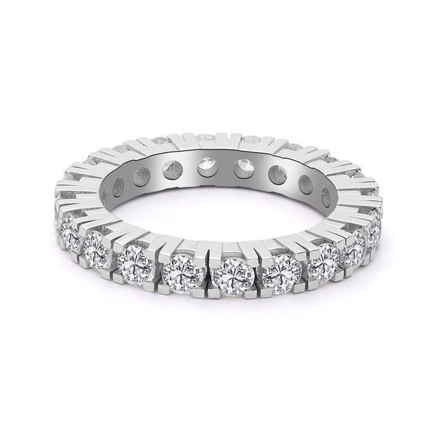 Inel Eternity R006108 din aur alb 14k cu diamante