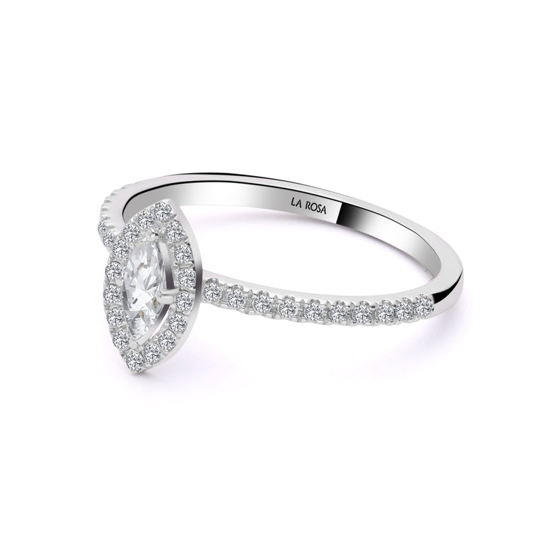 INEL R006175 DIN AUR ALB 14K CU DIAMANT MARQUISE