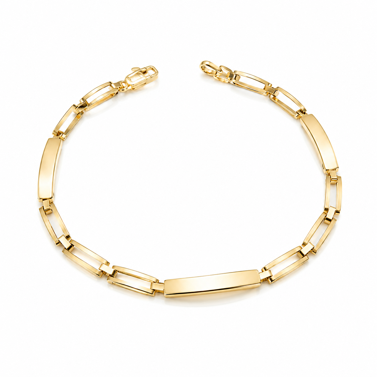 Bratara SORB007 din aur galben 14k cu placute geometrice