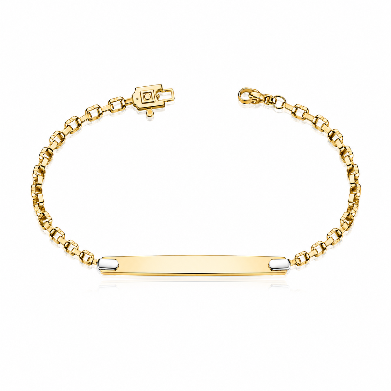Bratara SORB018 din aur galben 14k cu placuta si design clasic