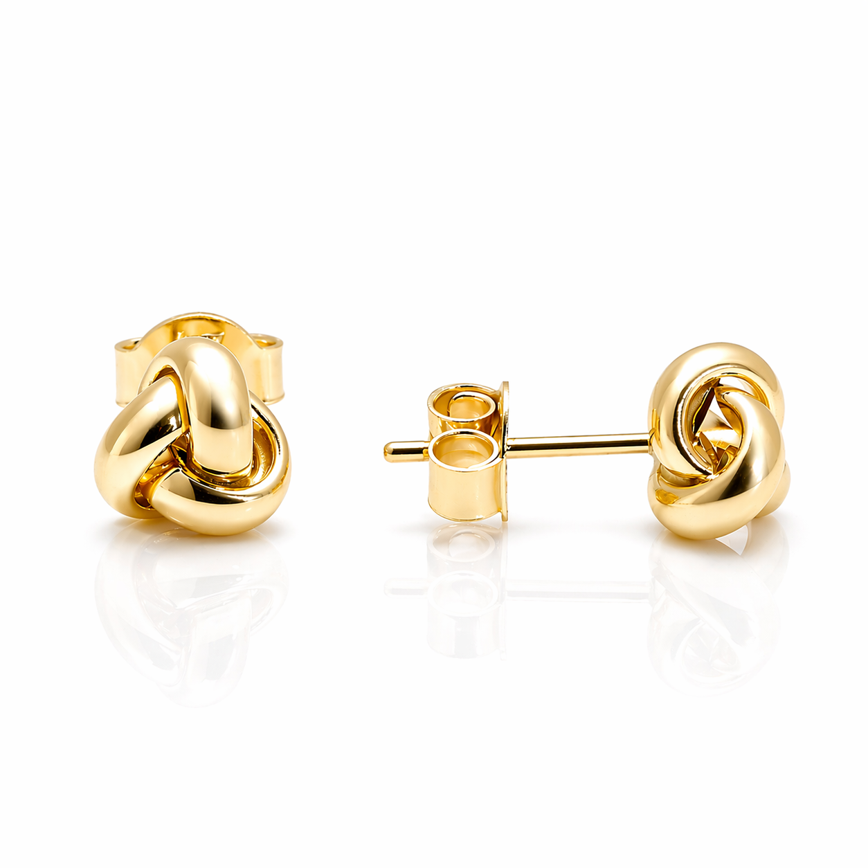 Cercei SORE001 din aur galben 14k cu design tip nod