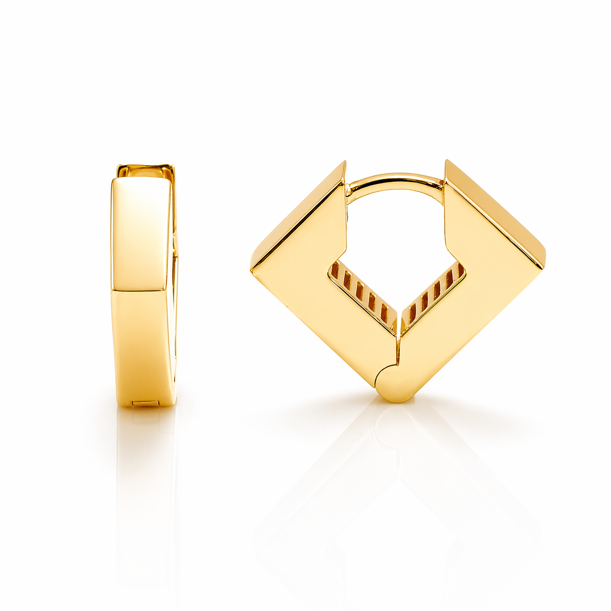 Cercei SORE007 in forma romb din aur galben 14k