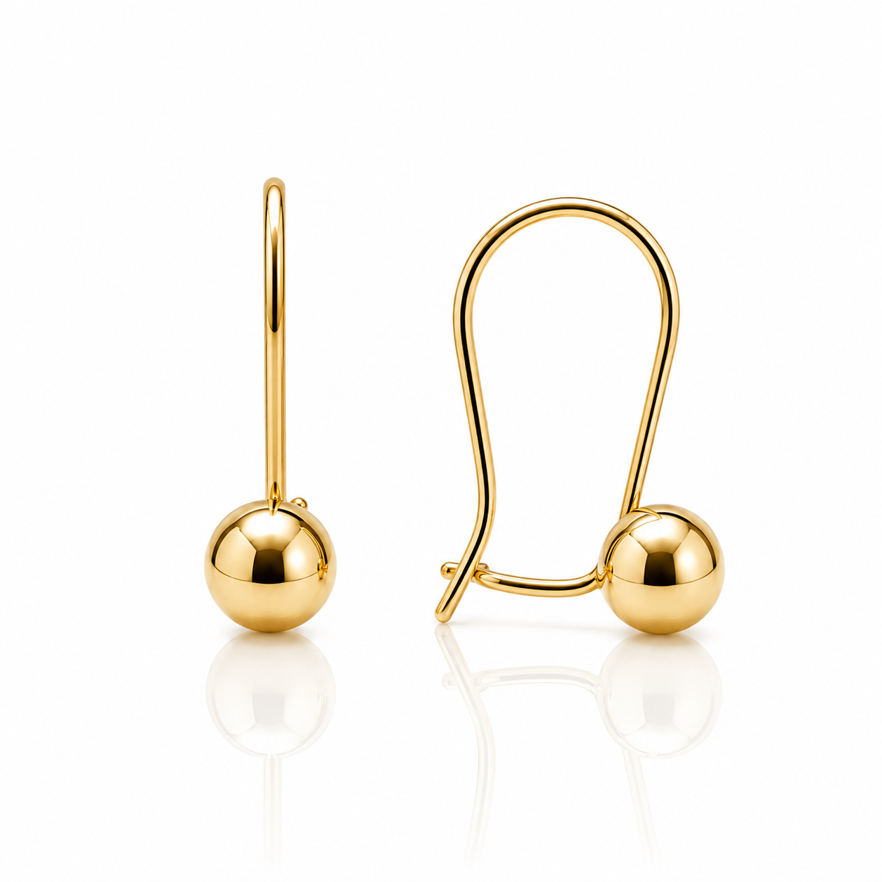 Cercei SORE018 cu forma sfera din aur galben 14k