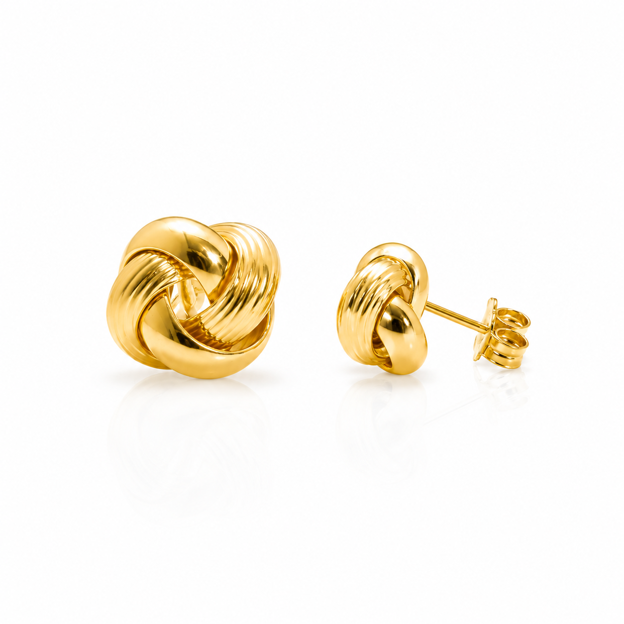 Cercei SORE019 cu design impletit din aur galben 14k