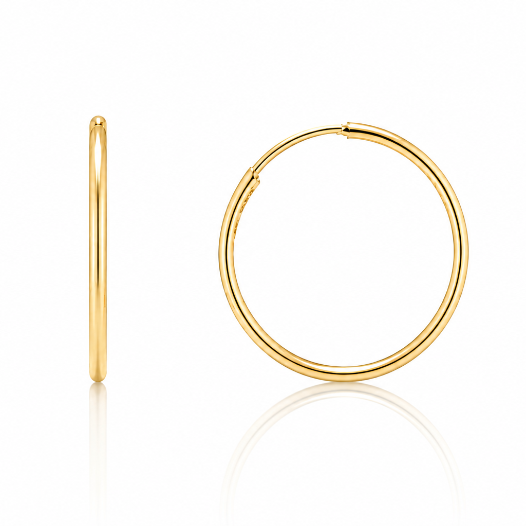 Cercei mini creole SORE020 din aur galben 14k
