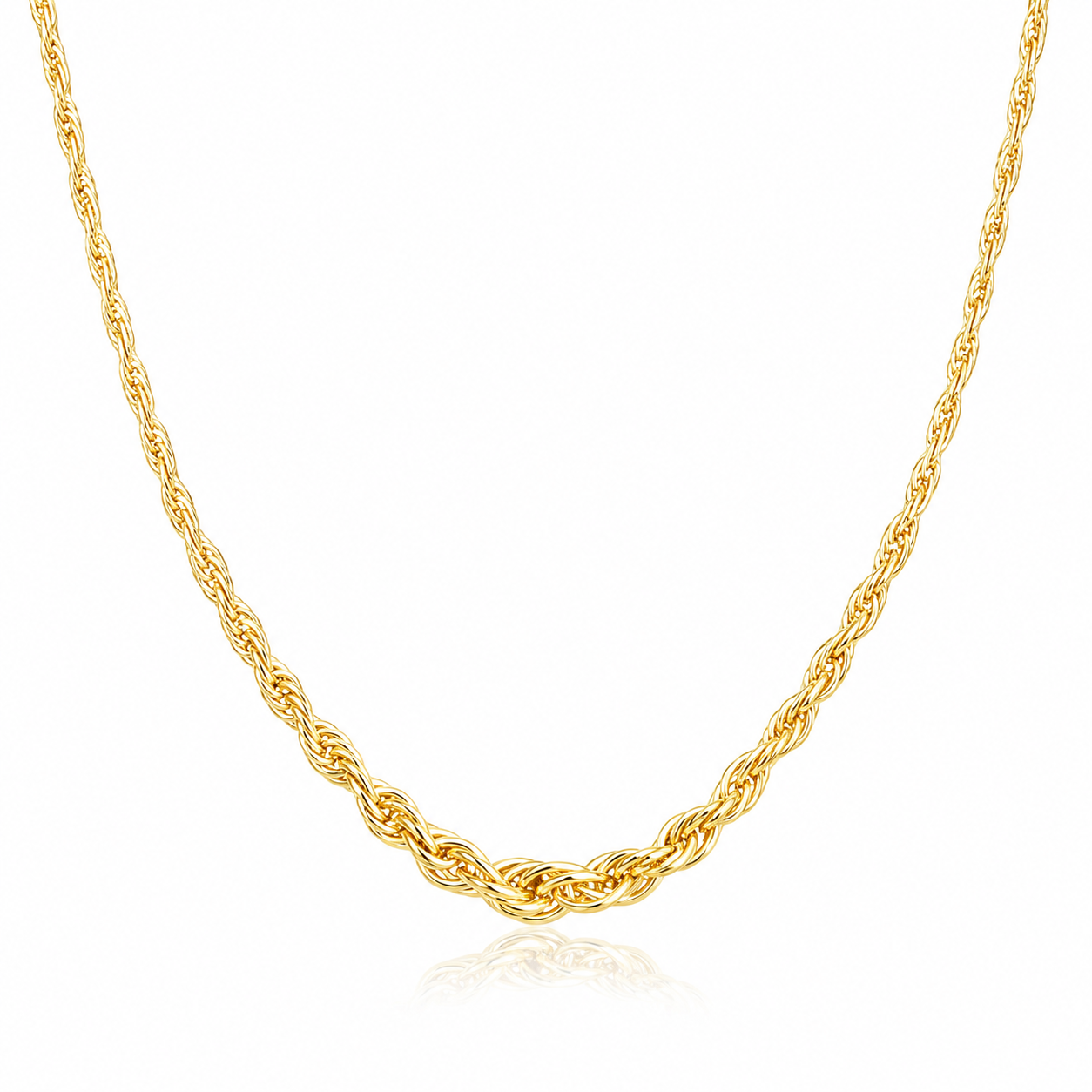 Colier SORN005 din aur galben 14k cu design impletit fluid