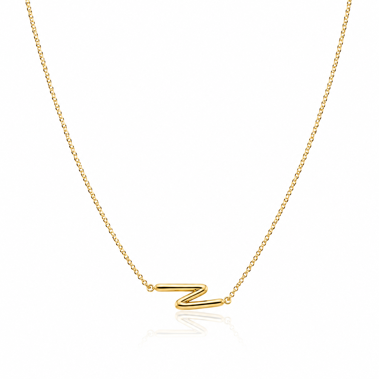 Colier SORN012 din aur galben 14k cu linie grafica