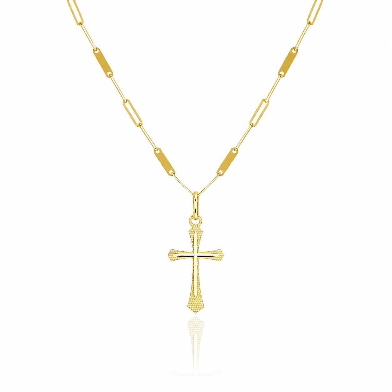 Colier cruce SORN033 din aur galben 14k