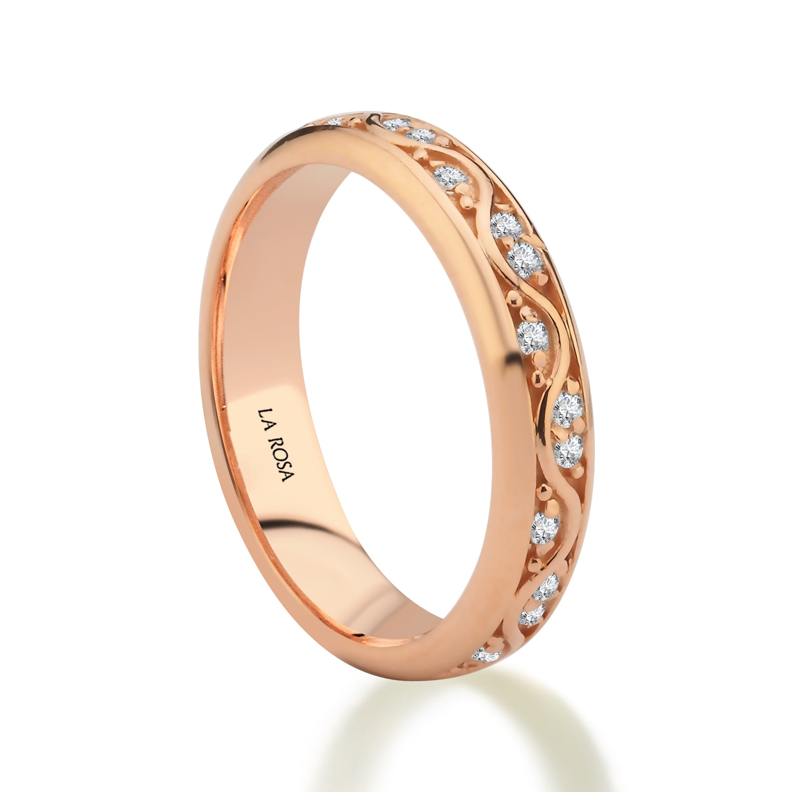 VERIGHETA CELESTIA DIN AUR ROZ CU DIAMANTE - Bijuterii LA ROSA