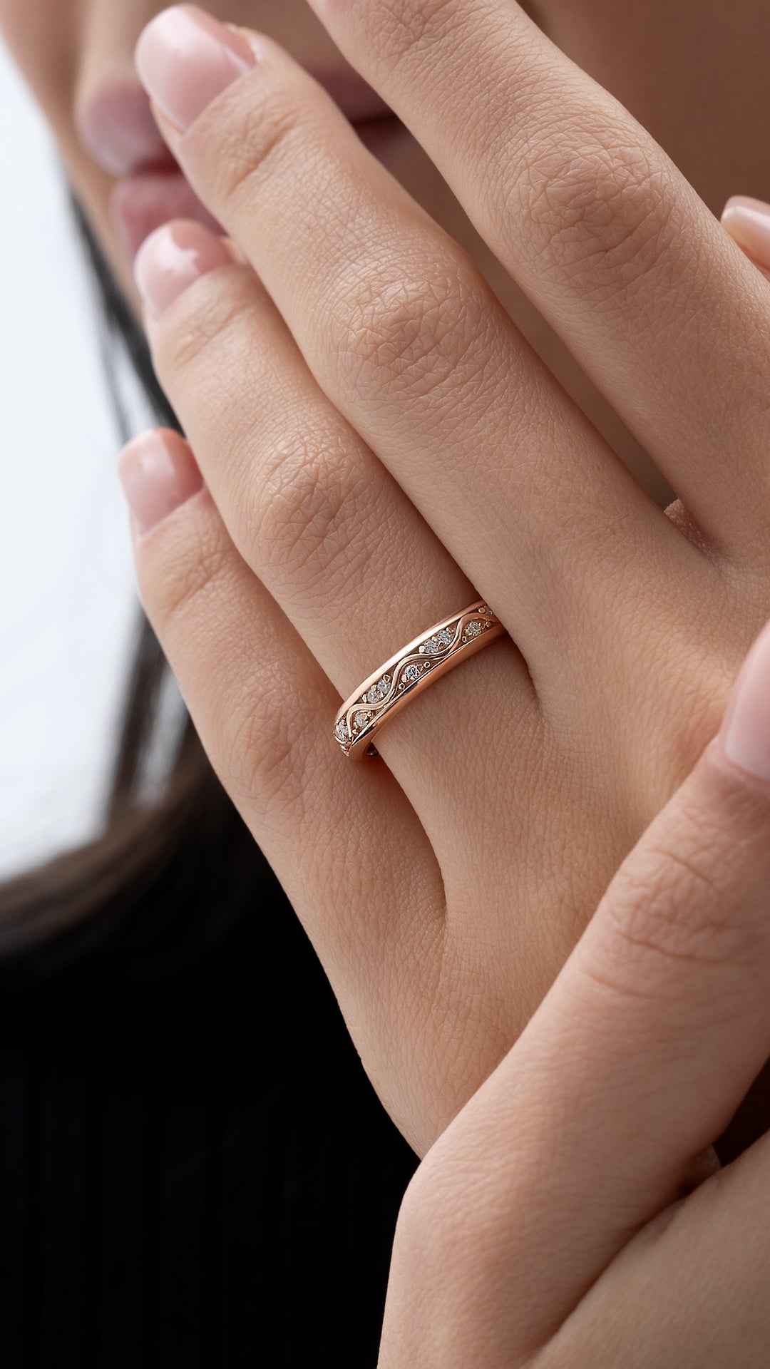 VERIGHETA CELESTIA DIN AUR ROZ CU DIAMANTE - Bijuterii LA ROSA
