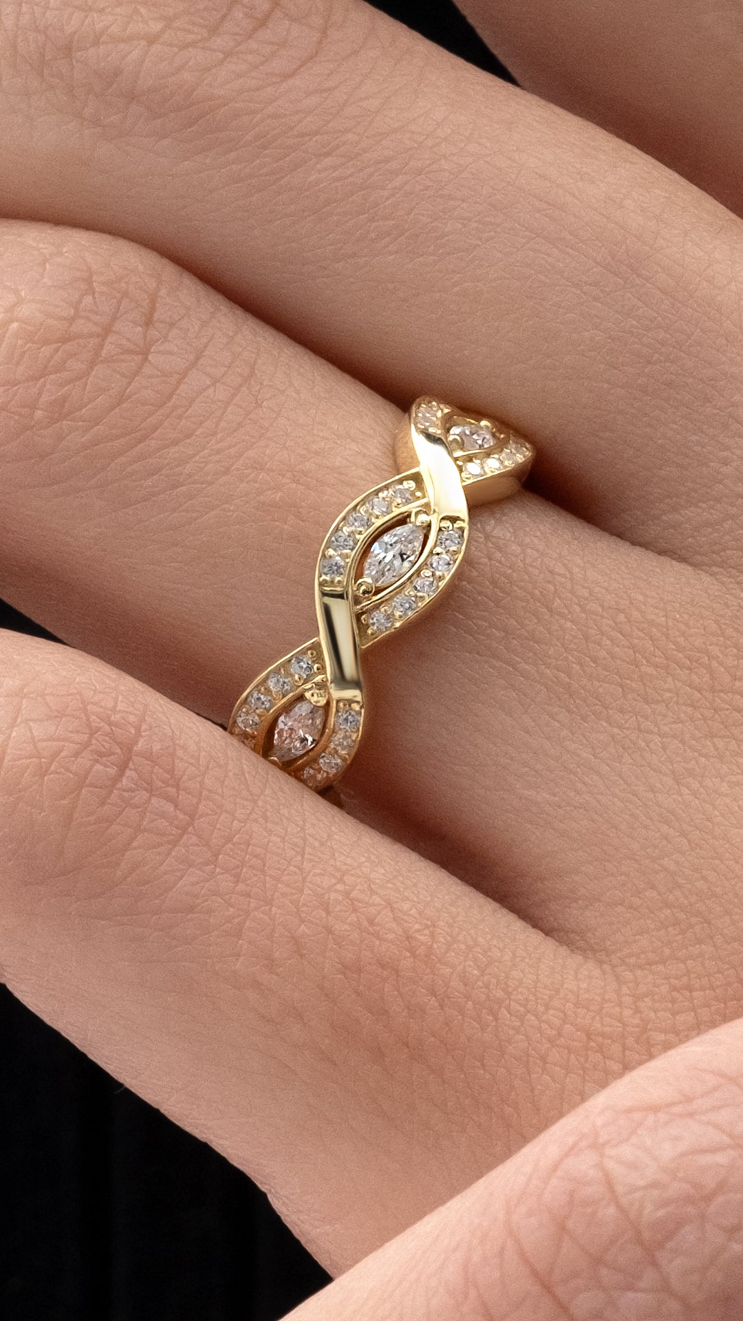 VERIGHETA MYSTIC DIN AUR GALBEN CU DIAMANTE - Bijuterii LA ROSA