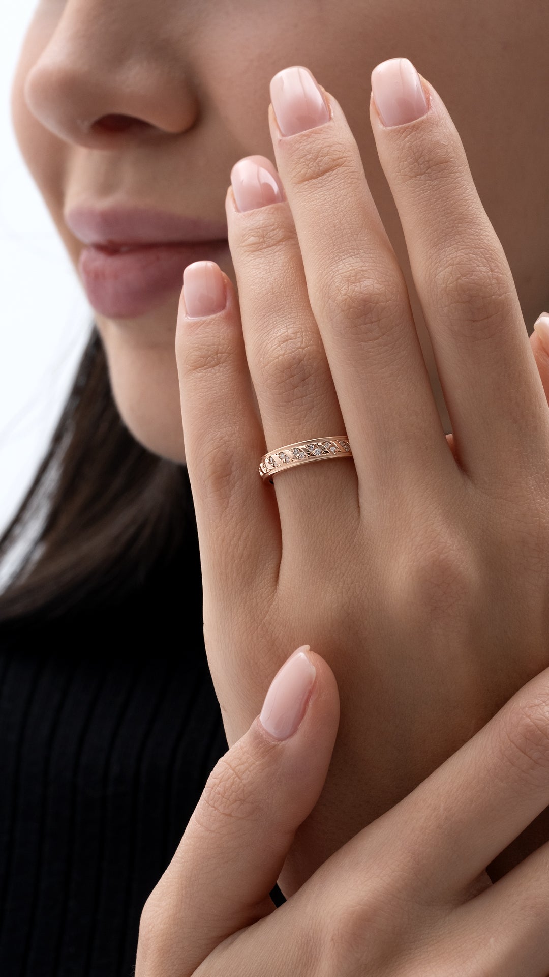 VERIGHETA REVERIE DIN AUR ROZ CU DIAMANTE - Bijuterii LA ROSA
