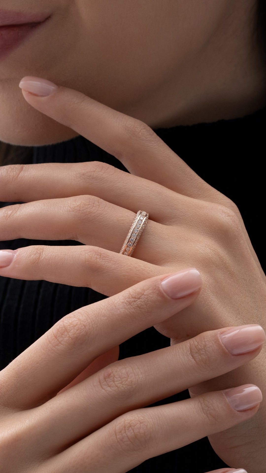 VERIGHETA SERENITY DIN AUR ROZ CU DIAMANTE - Bijuterii LA ROSA
