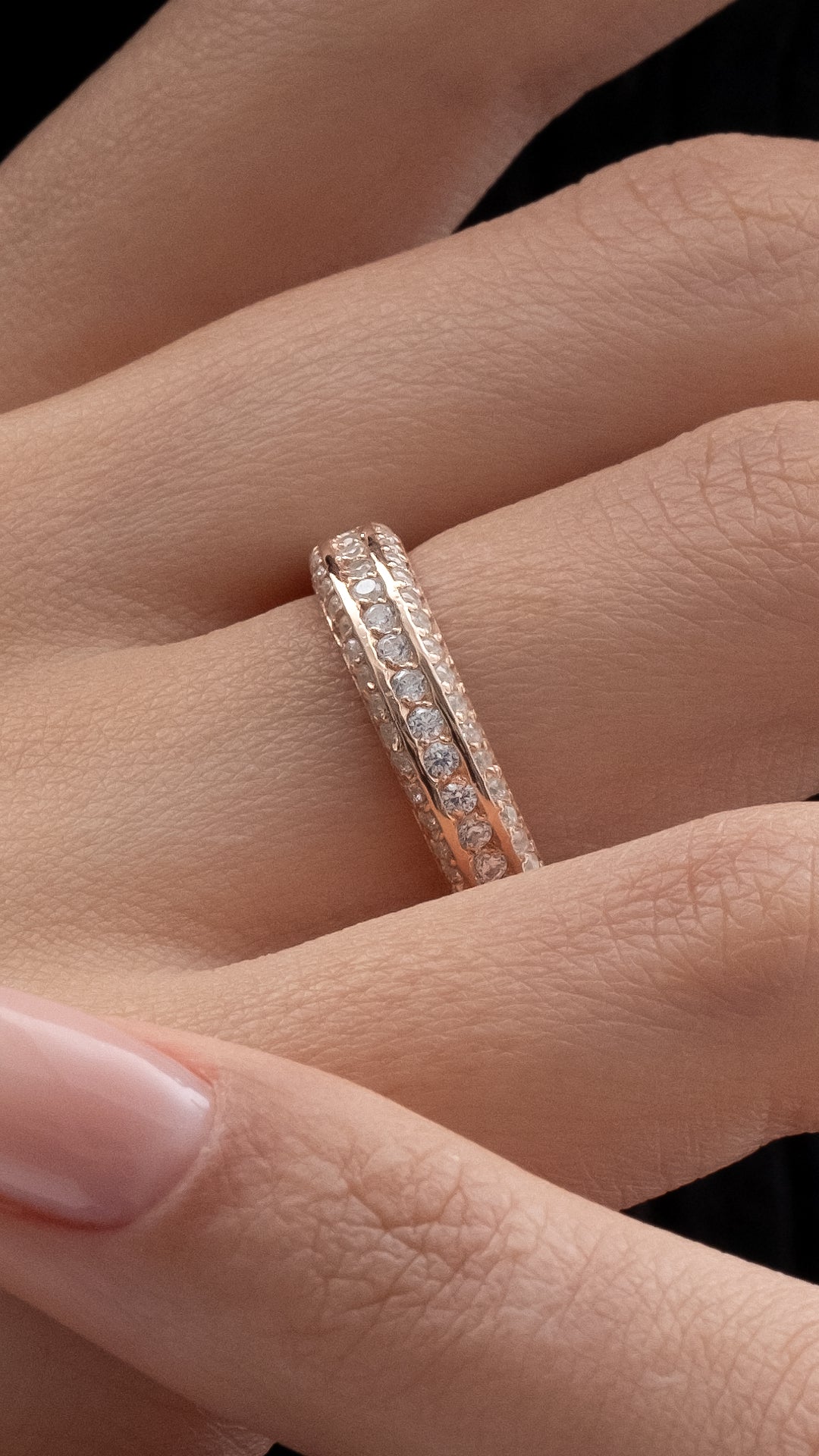 VERIGHETA SERENITY DIN AUR ROZ CU DIAMANTE - Bijuterii LA ROSA
