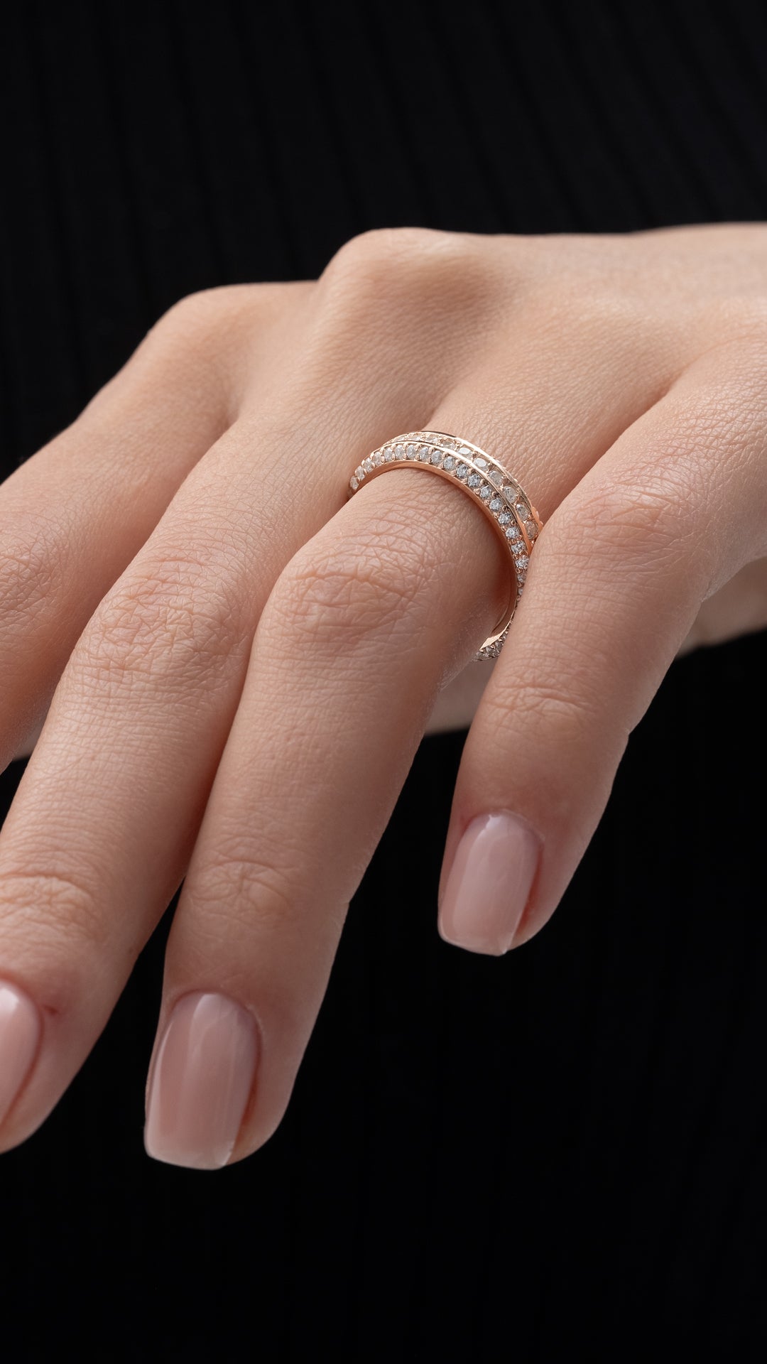 VERIGHETA SERENITY DIN AUR ROZ CU DIAMANTE - Bijuterii LA ROSA