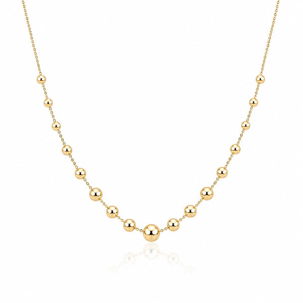 Colier SORN010 din aur galben 14k cu sfere graduale