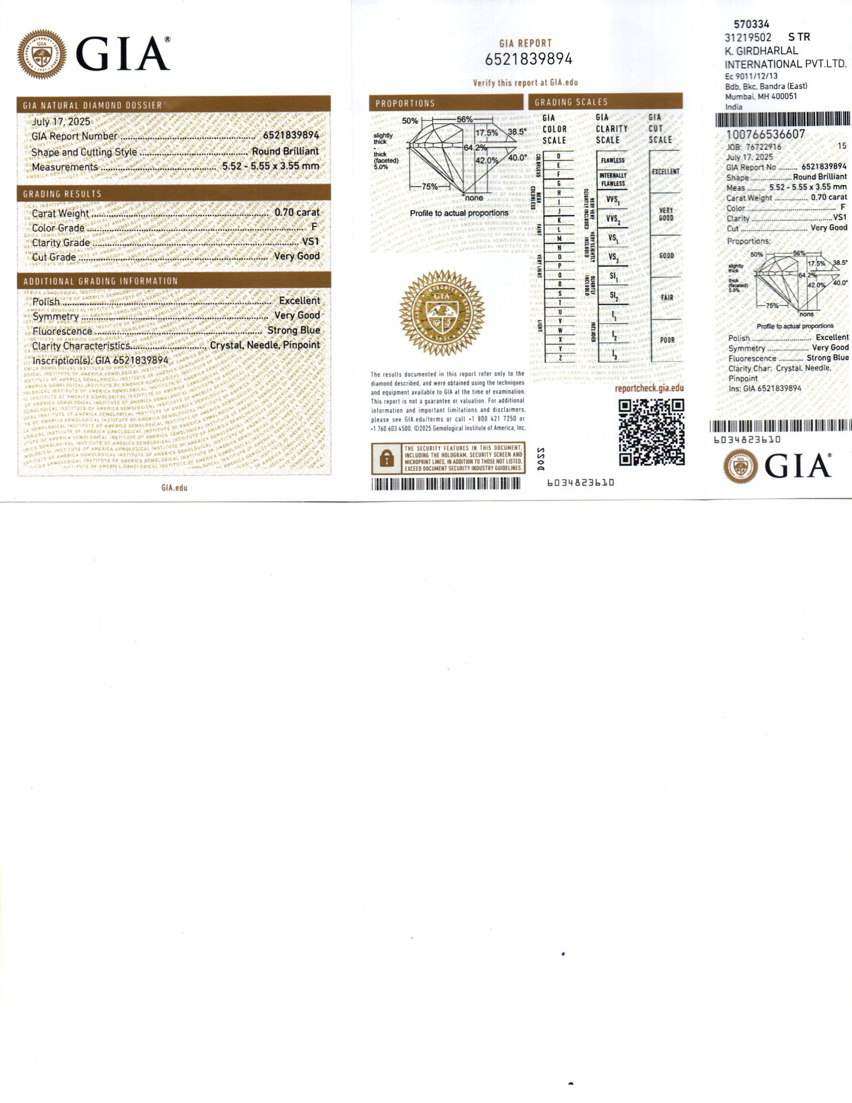 Inel de logodna LRY621 din aur alb 18k cu diamant natural rotund 0.70ct