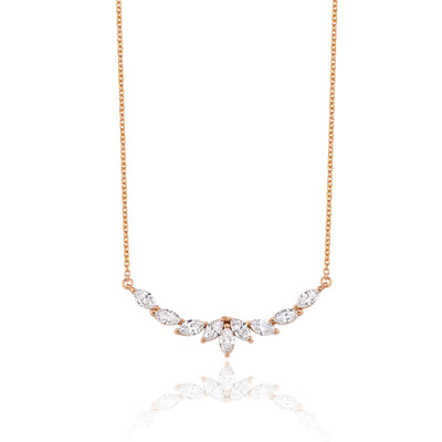 Colier ISC127 din aur roz 18k cu diamante naturale marquise 1.01ct