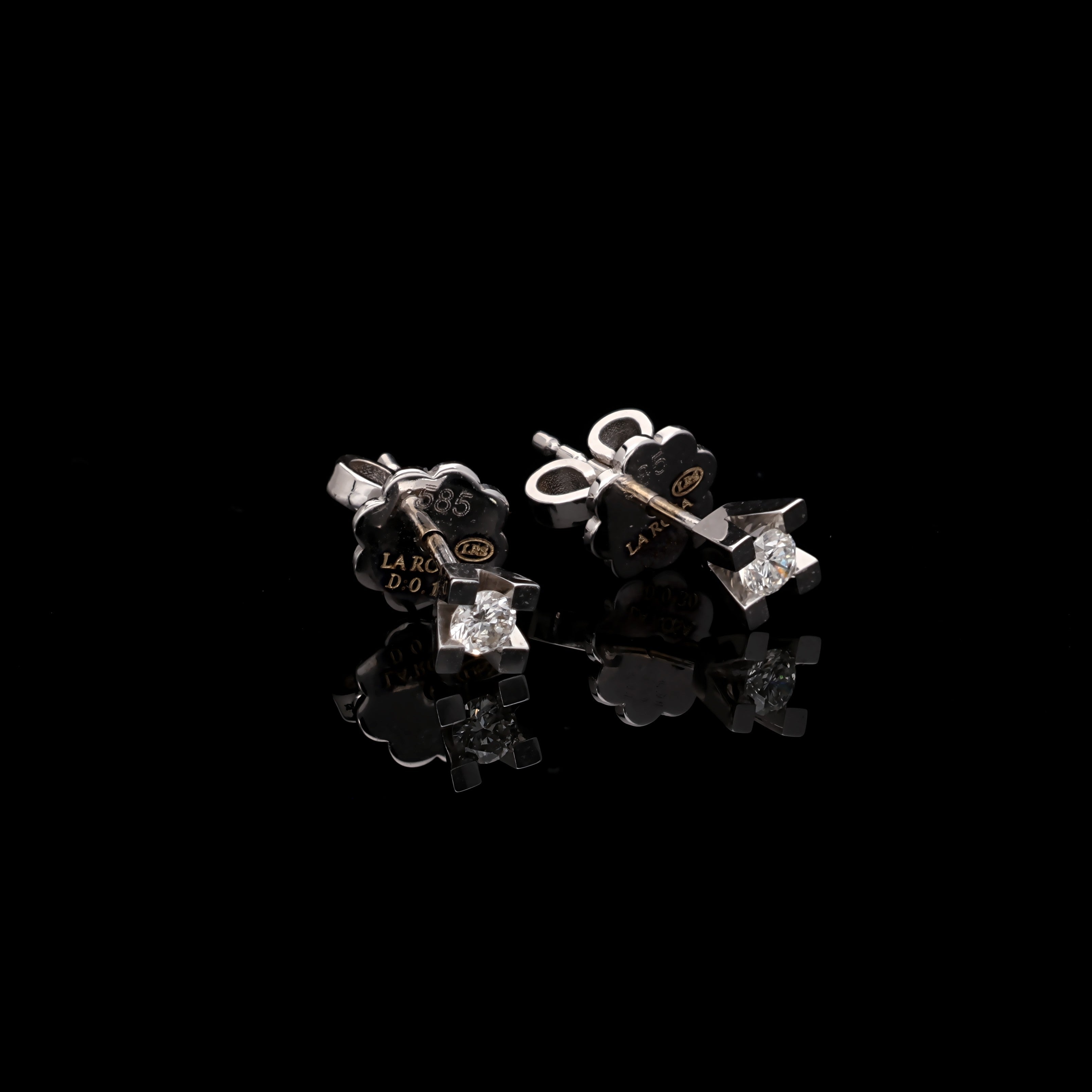 Cercei TK0937E-0.10 din aur alb 14k cu diamante - Bijuterii LA ROSA
