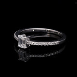 Inel de Logodna LRY010 din aur alb 18k cu Diamant  Emerald Cut - Bijuterii LA ROSA