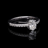 Inel de Logodna LRY007 din Aur Alb 18K cu Diamant OVAL CUT - Bijuterii LA ROSA