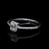 Inel de Logodna LRY009 din aur alb 18k cu Diamant Emerald Cut - Bijuterii LA ROSA
