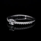 Inel de logodna LRY003 din aur alb 18K cu Diamant Rotund - Bijuterii LA ROSA