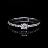Inel de logodna LRY003 din aur alb 18K cu Diamant Rotund - Bijuterii LA ROSA