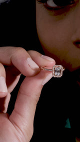 Inel MD45958 din aur roz 14k forma dreptunghi cu diamante