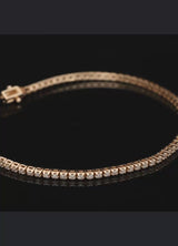 Bratara Tennis TN0003B din aur roz 14k cu diamante