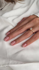 Inel de logodna LRY189 din aur roz 18k cu diamant