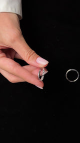 Verighete LRSZ031 din platina cu diamante sau cristale