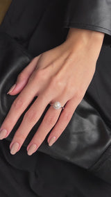 Inel LR00113 din aur alb 18k cu diamante si perla