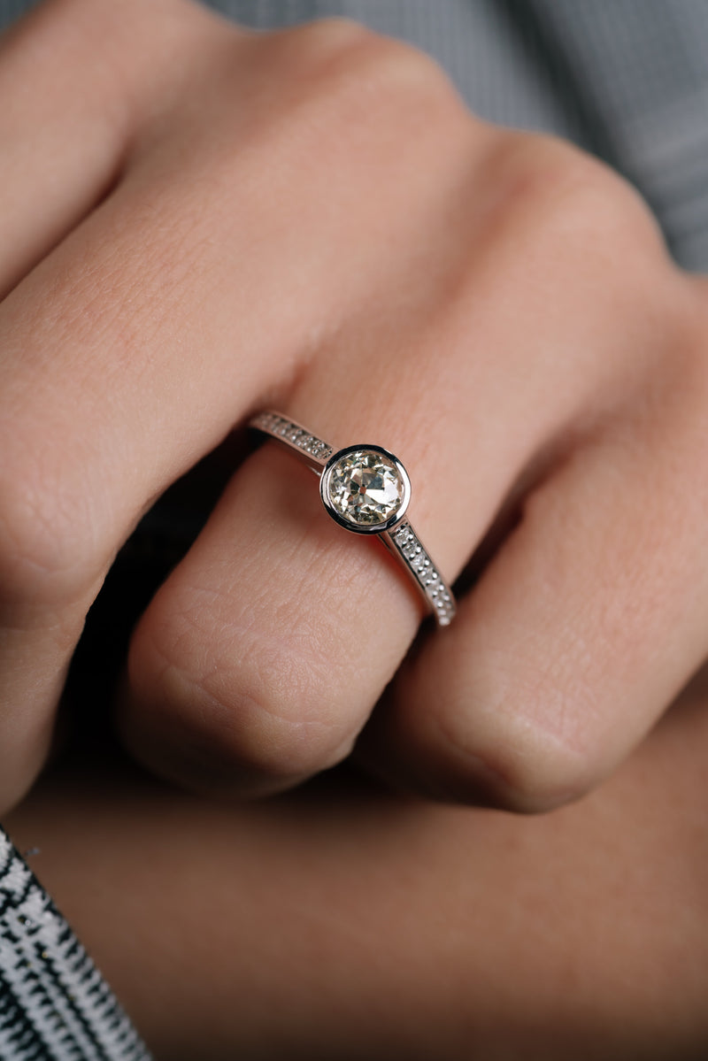 Inel de logodna PARTHENON din aur alb 18k cu diamante - Bijuterii LA ROSA