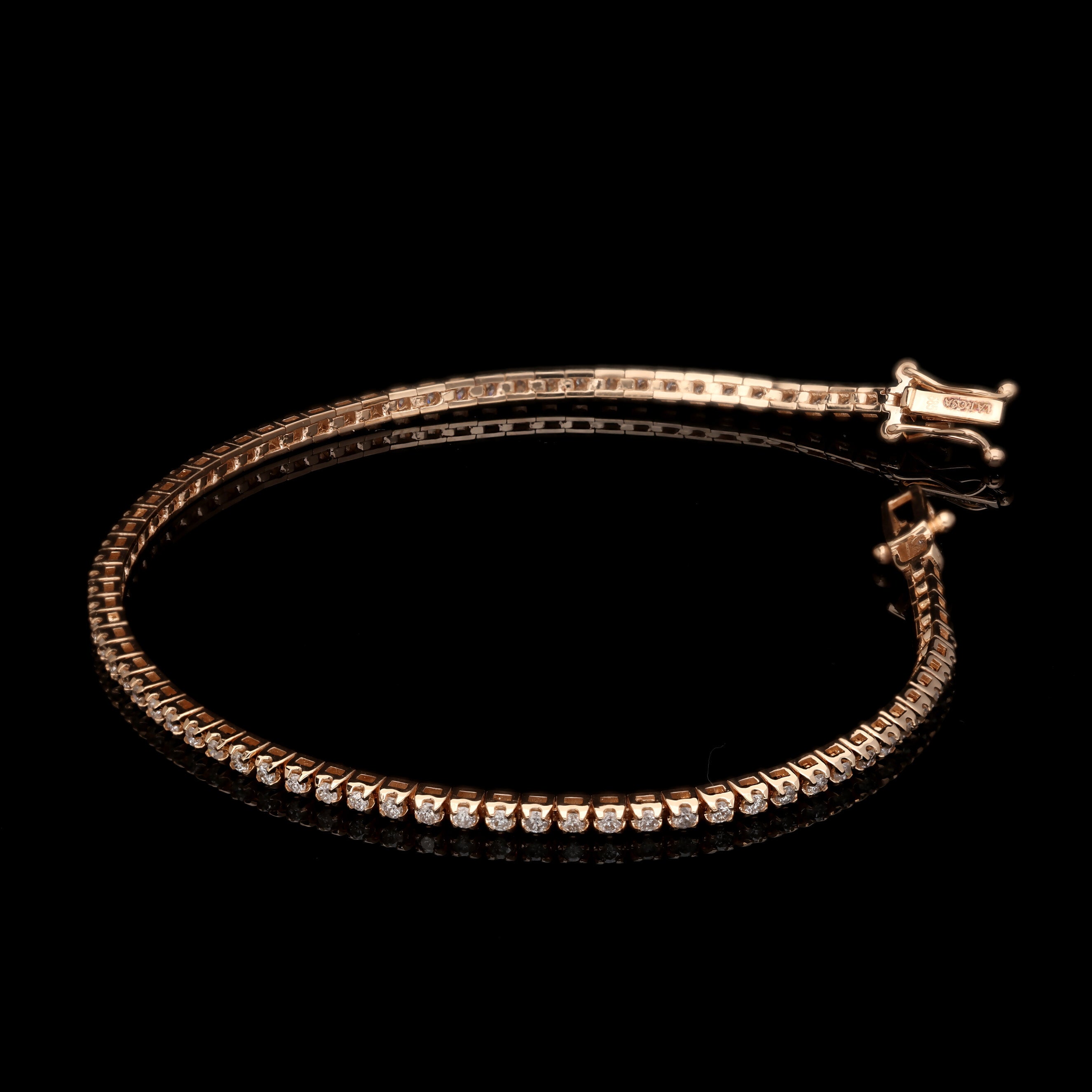 Bratara Tennis TN0003B din aur roz 14k cu diamante - Bijuterii LA ROSA