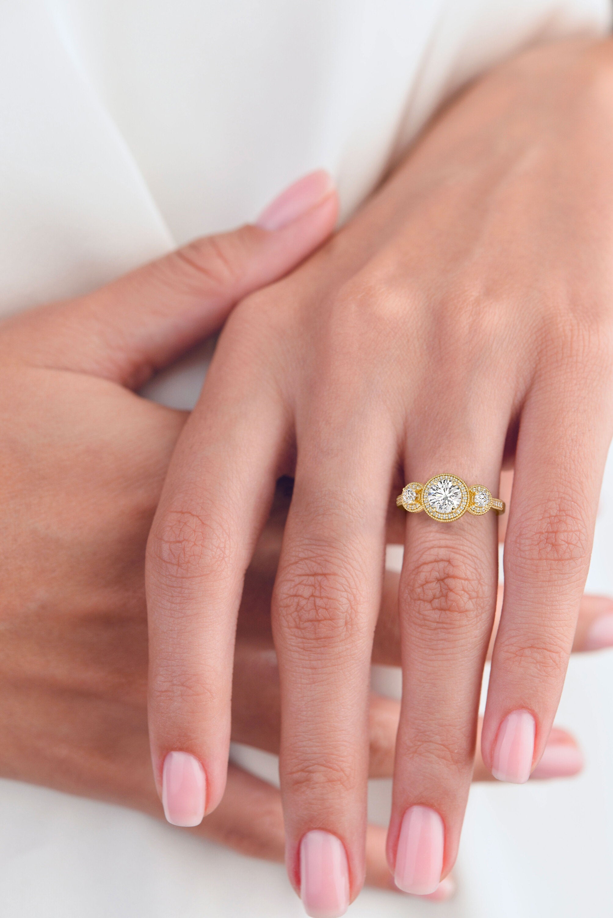 Inel de logodna SAGRADA din aur alb 18k cu diamante - Bijuterii LA ROSA