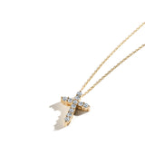 Colier CR0019 din aur galben 14k cu diamante forma cruce - Bijuterii LA ROSA