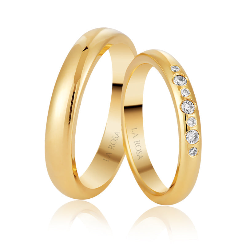 Verighete Lrsz032 din Aur Galben cu Diamante sau cu Cristale - Bijuterii LA ROSA