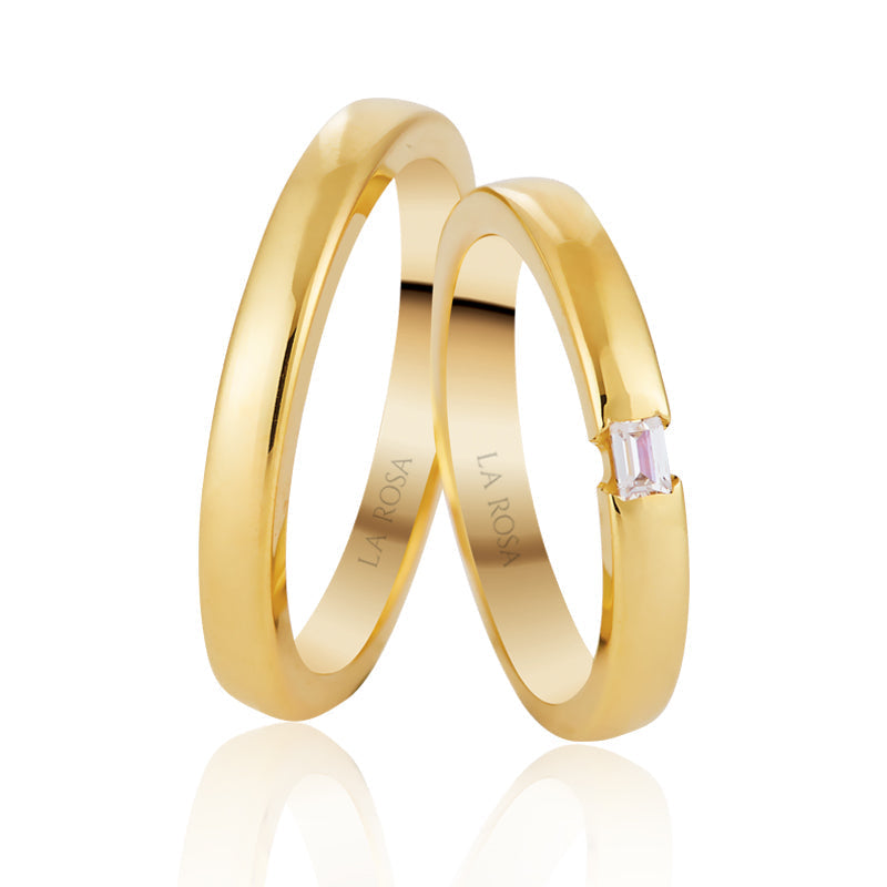 Verighete Lrsz036 din Aur Galben cu Diamant sau cu Cristal - Bijuterii LA ROSA