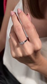 Inel de logodna LR00051 din aur alb 18k cu diamante