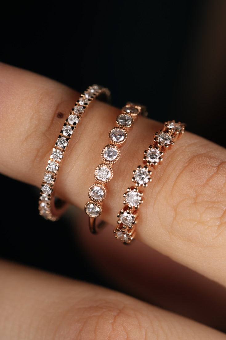 INEL R004320 DIN AUR ROZ 14K CU DIAMANTE - Bijuterii LA ROSA