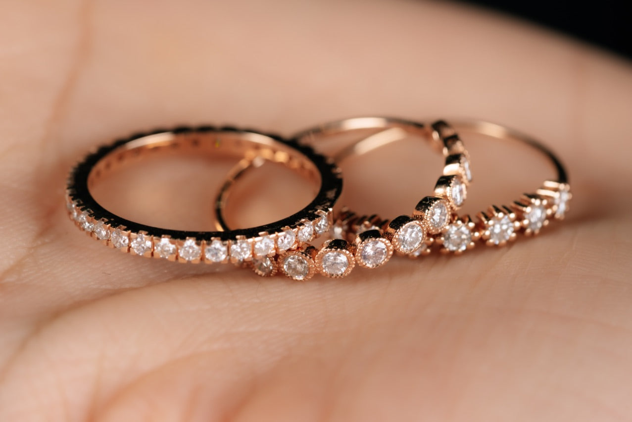 INEL R004320 DIN AUR ROZ 14K CU DIAMANTE - Bijuterii LA ROSA
