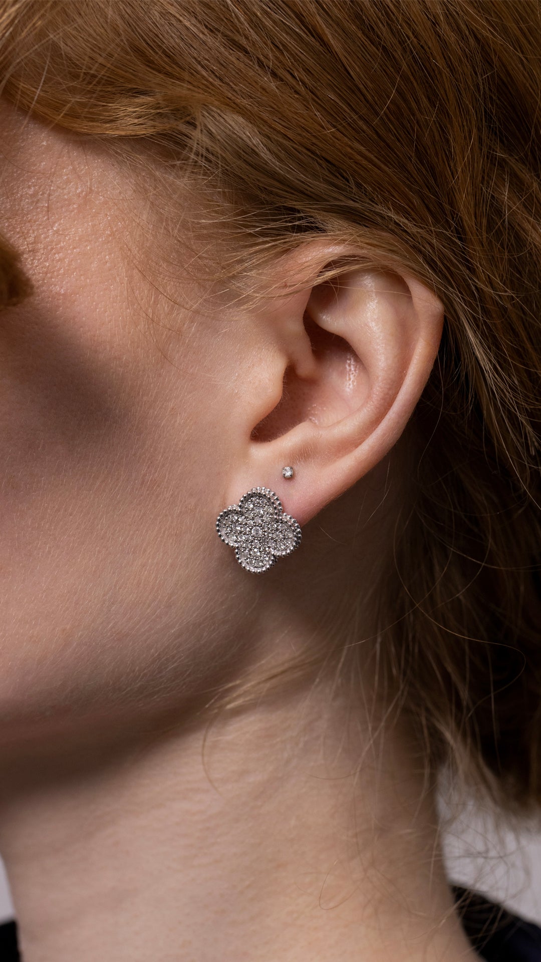 Cercei NS0025ES din aur alb 14k cu diamante - Bijuterii LA ROSA