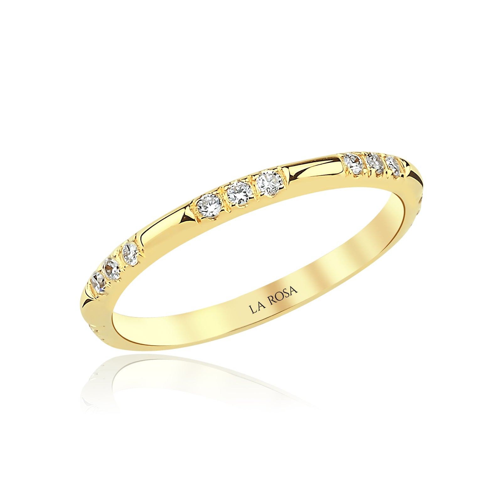 INEL R0007 DIN AUR GALBEN 14K CU DIAMANTE - Bijuterii LA ROSA