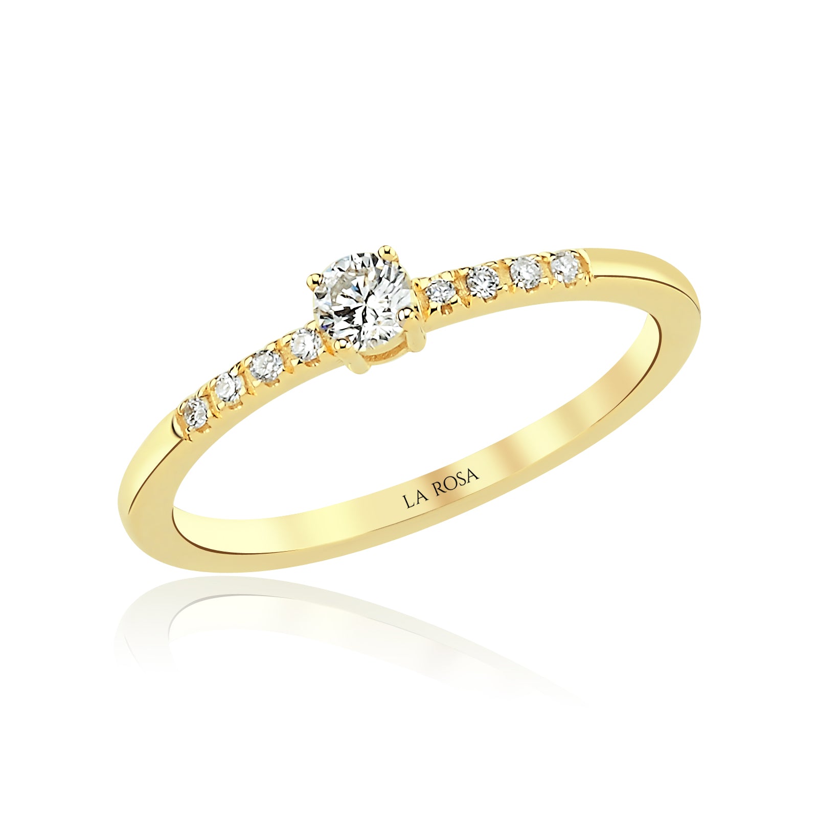 INEL R0010 DIN AUR GALBEN 14K CU DIAMANTE - Bijuterii LA ROSA