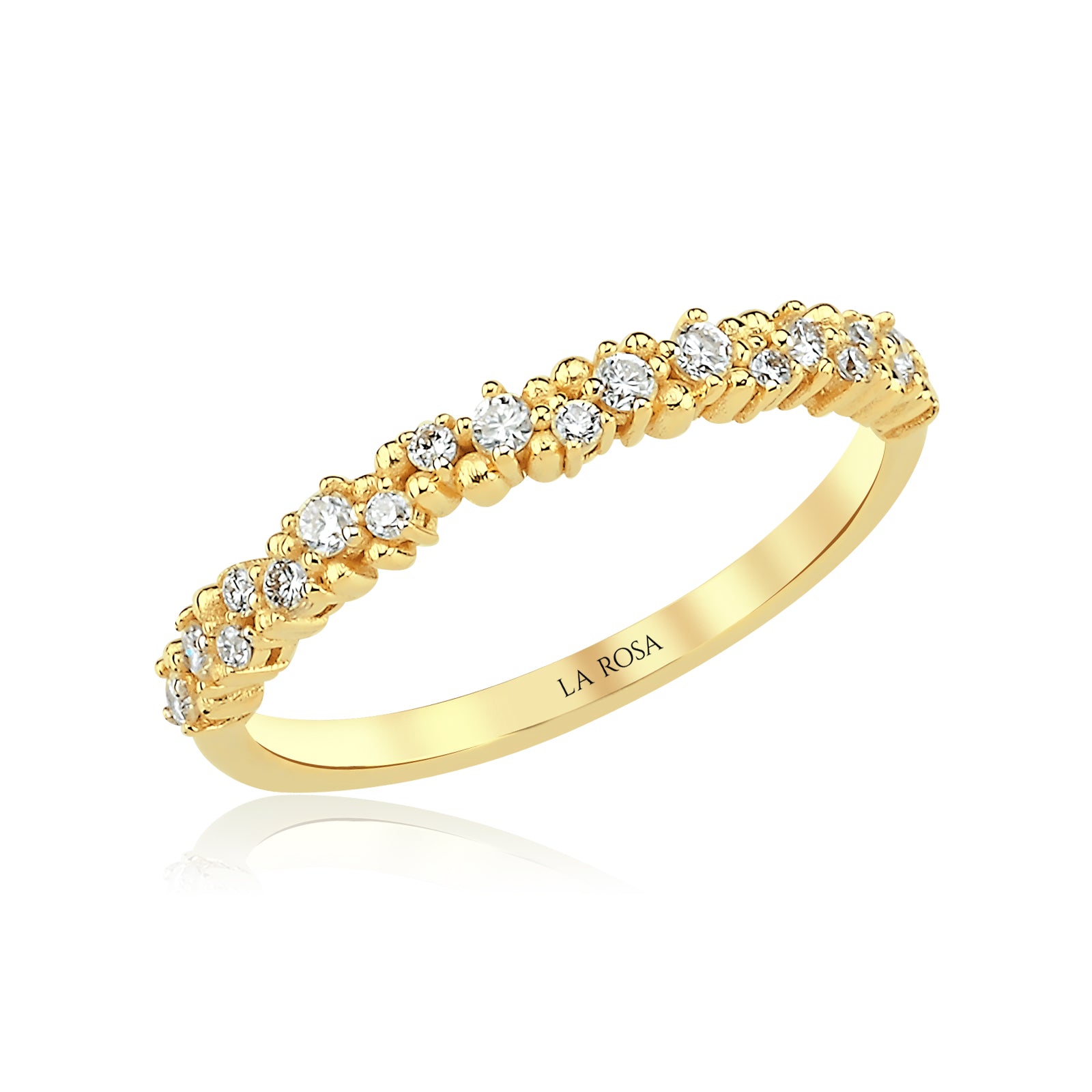INEL R0011 DIN AUR GALBEN 14K CU DIAMANTE - Bijuterii LA ROSA