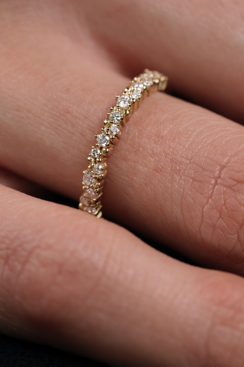 INEL R0011 DIN AUR GALBEN 14K CU DIAMANTE - Bijuterii LA ROSA
