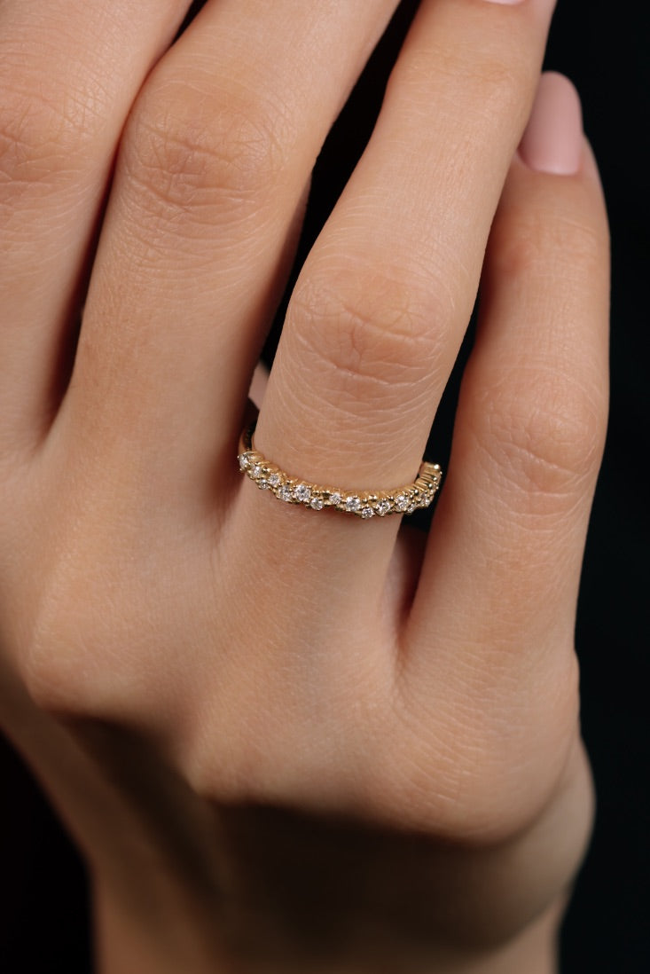 INEL R0011 DIN AUR GALBEN 14K CU DIAMANTE - Bijuterii LA ROSA