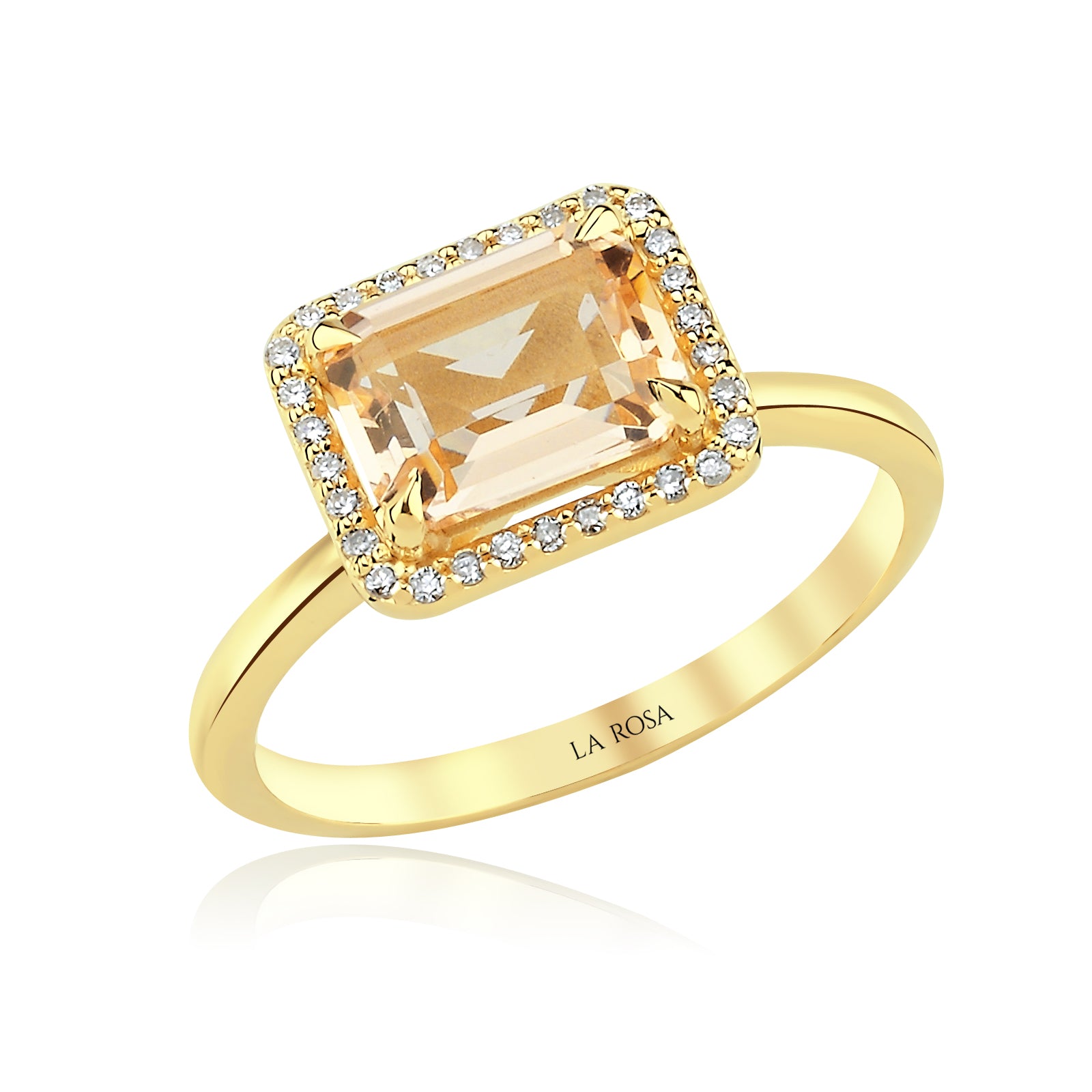 INEL R0012 DIN AUR GALBEN 14K CU DIAMANTE - Bijuterii LA ROSA