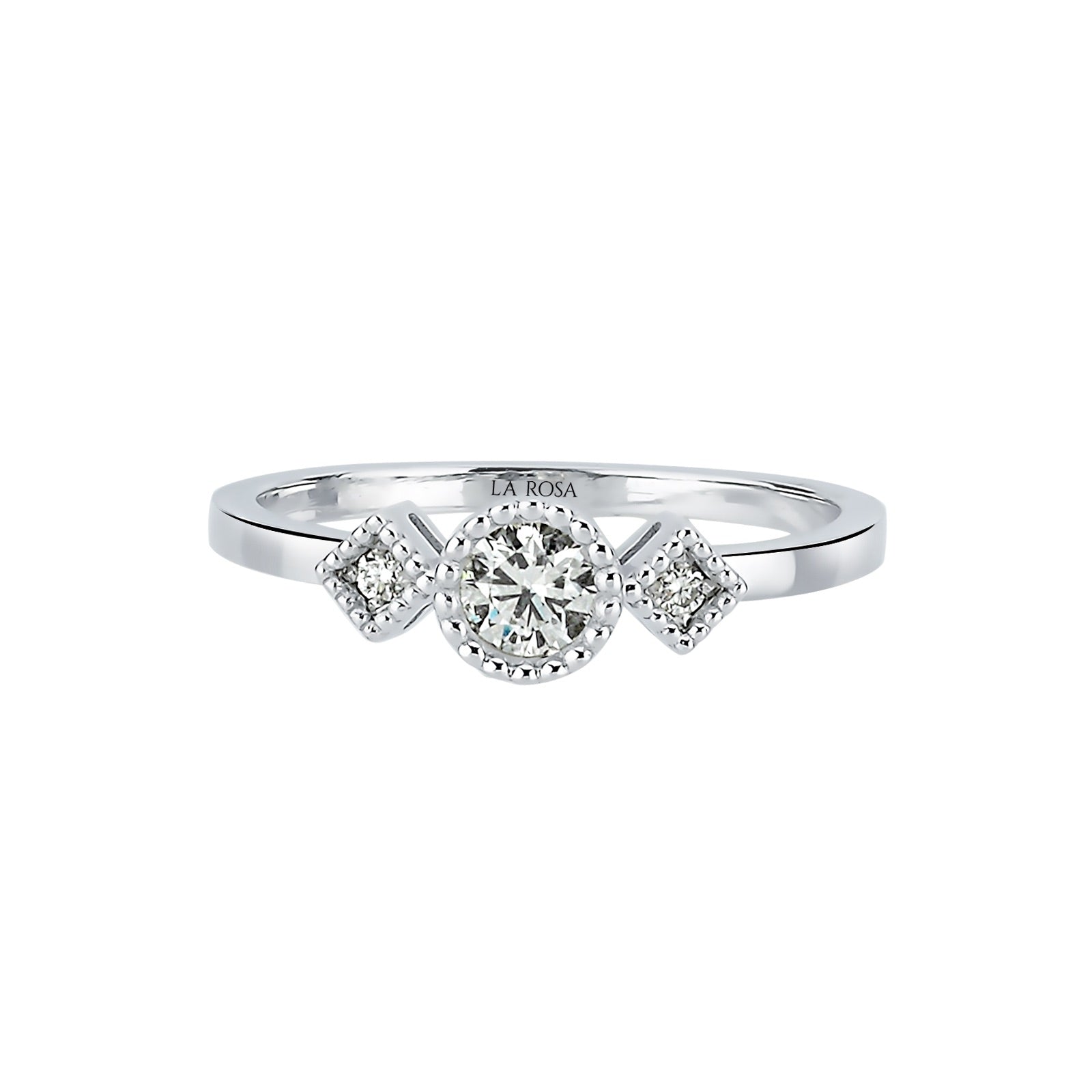 INEL R0014 DIN AUR ALB 14K CU DIAMANTE - Bijuterii LA ROSA